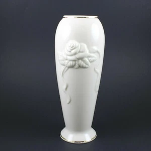 Vintage 1989 LENOX Rose Blossom Bud Vase Cream Porcelain 24k Gold Trim - Picture 1 of 7