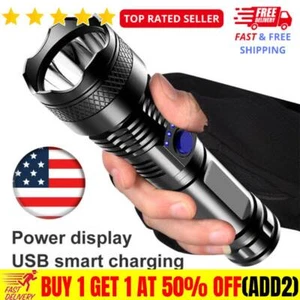 1000000 Lumens Super Bright LED Tactical Flashlight Rechargeable LED WorkLights - Picture 1 of 6