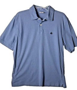 Polo uomo BROOKS BROTHERS 346 blu morbida cotone pima manica corta grande - Foto 1 di 8