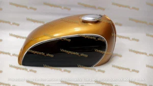 Ajuste para Honda CB550 tanque de gasolina de acero pintado negro y dorado modelo 1974 - Imagen 1 de 5
