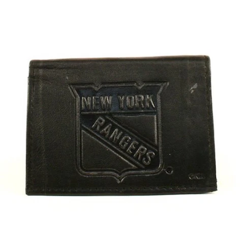 New York Rangers Black Tri-Fold Leather Wallet Cover
