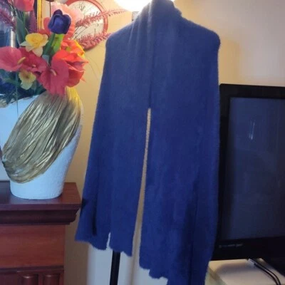 Urban Outfitters Faux Fur Scarf - Navy - Image 1 of 3