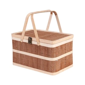 Gewebte Körbe Aus Bambus, Tragbar, Picknick-Früchte, Natürlicher Halter, De6801 - Bild 1 von 6