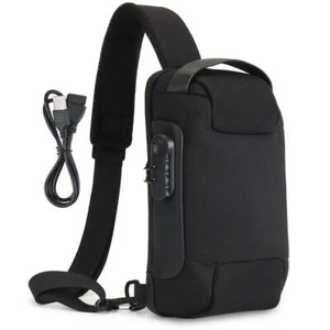 Men's Sling Backpack Waterproof Anti Theft Shoulder Crossbody Chest Bag USB Port - Picture 1 of 8
