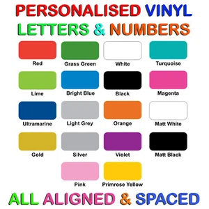 Letras y números de vinilo cartel de tienda personalizado, logotipo, barco SSR... pegatinas furgoneta - Imagen 1 de 4