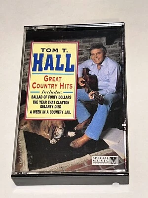 Tom T. Hall Great Country Hits Music Album Cassette 1H55 - Image 1 of 4