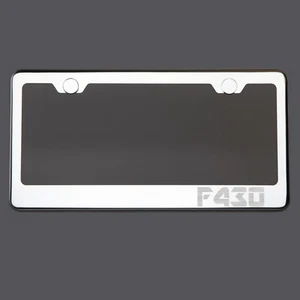 Mirror Chrome License Plate Frame F430 Laser Engraved Metal Screw Cap - Foto 1 di 8