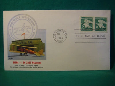 "D"  (22c) Domestic Letter Rate-Coil Pair-#2112-First Day Issue-Fleetwood Cachet - Image 1 of 2