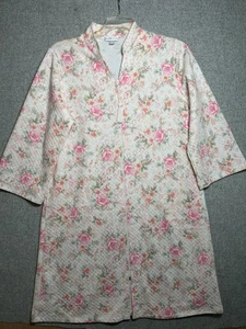 Cappotto Miss Elaine casa media accappatoio floreale donna trapuntato zip rosa bianco donna - Foto 1 di 18