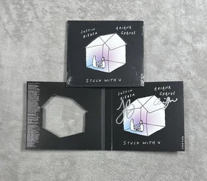 Justin Bieber & Ariana Grande Autographed Stuck With U CD Single Signed New - Picture 1 of 3