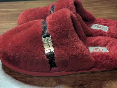ZAPATILLAS MOCASÍN UGG DALLA CINTA A CUADROS PELUSA ROJA Foto 1 de 4