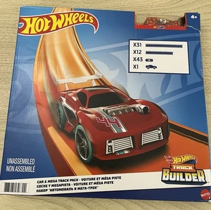 Hot Wheels Track Builder Car & Mega Track Pack Nuevo Caja Dañada Ver Fotos - Imagen 1 de 10