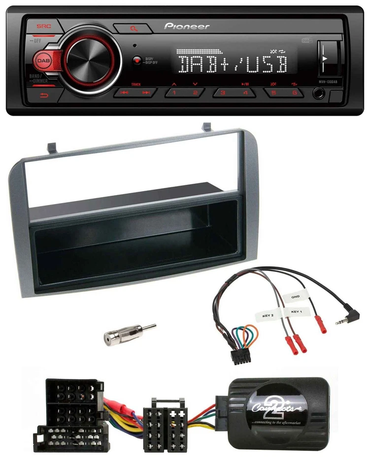 Pioneer MP3 1DIN DAB USB Lenkrad Autoradio für Alfa 147 GT anthrazit Ablage - Bild 1 von 4