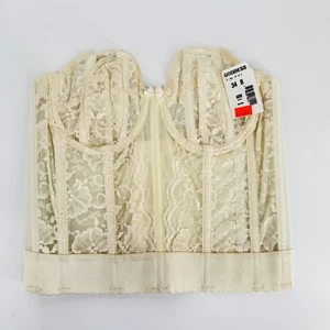 De Colección Goddess Longline Sujetador 34B Marfil Encaje Bustier Corsé Lencería De Colección Nupcial Nuevo Con Etiquetas - Imagen 1 de 5