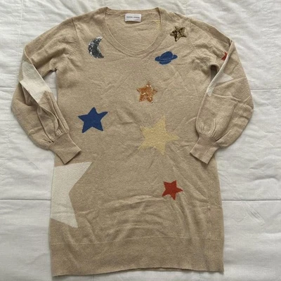 Vestido Suéter Tsumori Chisato Tostado Lentejuelas Bordado Galaxy Foto 1 de 4