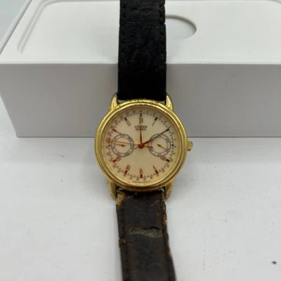 Vintage Citizen Elegance Mens Triple Calendar Brown Leather Watch 6355-G31191 - Image 1 of 4