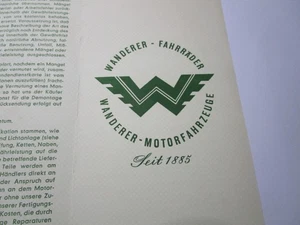 Wanderer Motorfahrrad MF1 1953 Lichtenau Ansbach Haar München Oldtimer original - Bild 1 von 3