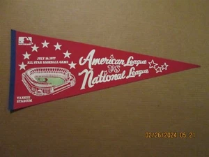 MLB Yankee Stadium Vintage Circa 1977 Red All Star Game AL vs NL Logo Pennant - Picture 1 of 1