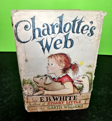 CHARLOTTE'S WEB by E. B. White, 1952 1st Edition Later Print B-F, DJ with Price Foto 1 de 4