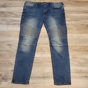 True Religion Jeans Mens 42W Blue Denim Rocco Relaxed Skinny Jean NWT - Picture 1 of 12