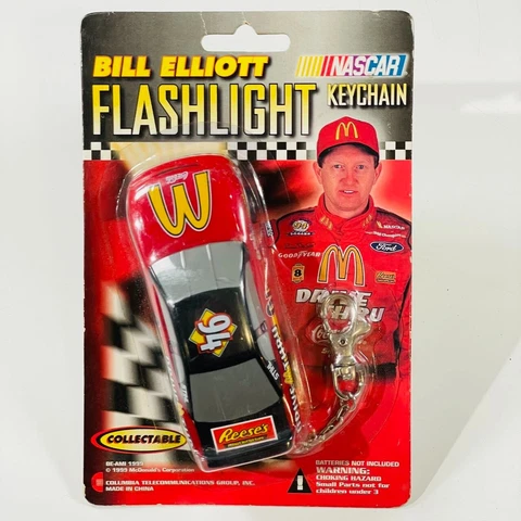 1999 NASCAR FLASH LIGHT BILL ELLIOTT #94 MCDONALD'S Race Car Key Chain 1/43 NEW Cover