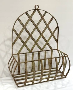Vintage 80s Wrouught Iron Hanging Basket - Picture 1 of 15