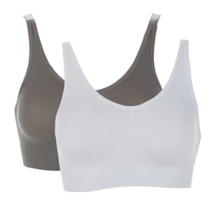 Rhonda Shear Lace Back Ahhlette 2-Pack White/Gray 546-624 , Size Small - Picture 1 of 2