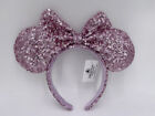 Bandeau d'oreilles paillettes roses arc collection anniversaire souris Minnie 2023 Disney