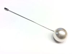 Spilla metal con perlone bianco cm 12 - Picture 1 of 1