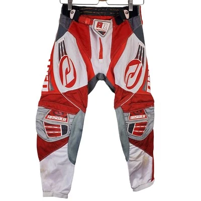 Vintage Answer Racing Alpha Air Men's Red White  Motocross Racing Pants Sz 28 - Image 1 of 4