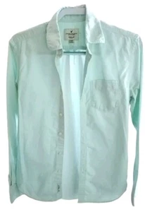 American Eagle Damen XS grünes Hemd mit Knopfleiste ernsthaft weich klassische Passform - Bild 1 von 4