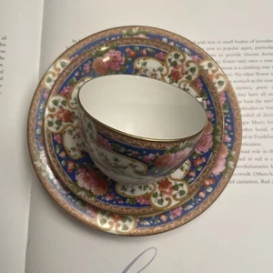 Shelley Old Sevres Floral & Bird Pattern Tea Cup & Saucer & Side Plate Trio - Picture 1 of 15
