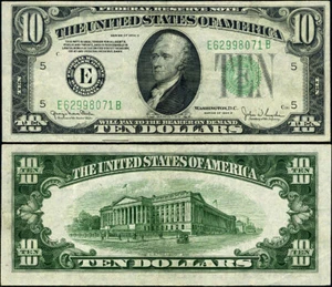 FR. 2009 E $10 1934-D Federal Reserve Note Richmond E-B Block XF - Picture 1 of 3