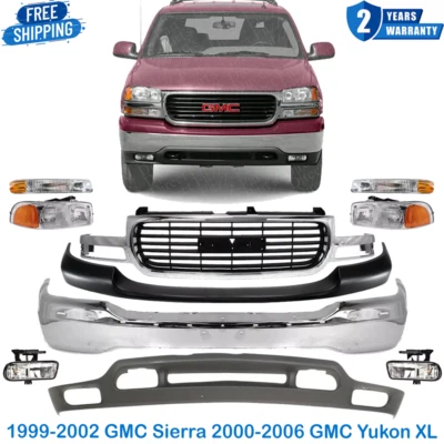 Комплект бампера и решетки в сборе для 1999-2002 GMC Sierra 2000-2006 GMC Yukon XL - Изображение 1 из 4