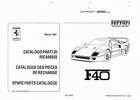 Ferrari F40 1991 Spare Part Catalogue