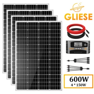 600W Solaranlage Komplettpaket Solarpanel Inselanlage Garten Camping Solarmodul - Bild 1 von 13