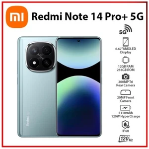 (New) Redmi Note 14 Pro+ Plus 5G 12GB+256GB BLUE Dual SIM Android Mobile Phone - Bild 1 von 5
