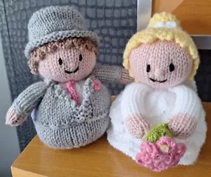 Hand Knitted Bride and Groom Celebration/Toy - Picture 1 of 5