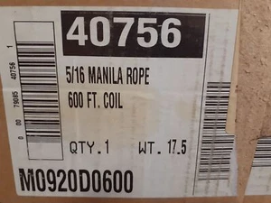 WELLINGTON 3 Strand 5/16" x 600FT Manilla Polypropylene Rope Tan/Natural - NE... - Picture 1 of 3