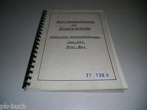 Manual de Instrucciones +Lista Eléctrico Geh Gabelhochhubwagen Egv Mini Chico - Imagen 1 de 1