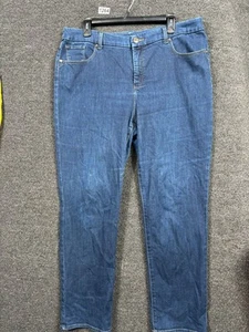 Chico's So Slimming Girlfriend Damenjeans schmales Bein Größe 2,5 US 14 blau hoher Bund - Bild 1 von 6