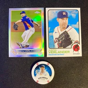 Justin Verlander ⚾️2022 Topps Chrome & Heritage Card mit 2013 Poker Chip - Bild 1 von 11