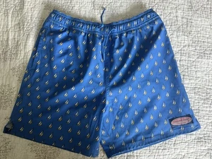 Vineyard Vines boys swim trunks size M 12/14 blue sail boats - Picture 1 of 4