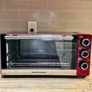 Hamilton Beach Toaster Ofen Grill 6 Scheiben Konvektion 31806-MX Süßigkeiten Apfelrot - Bild 1 von 24