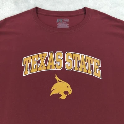 Camiseta Texas State Bobcats Russell Fútbol Atlético Manga Corta Hombres 2XL XXL Foto 1 de 4
