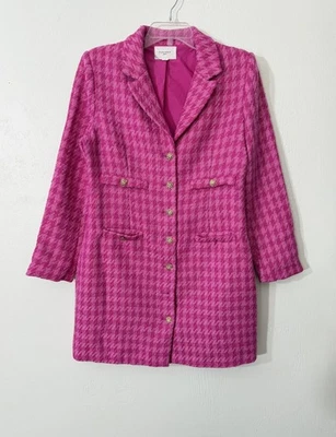 Pomander место пальто женщин большой розовый гончая длинная линия блейзер золотой пуговицы - Изображение 1 из 4