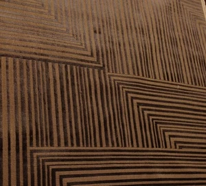 DONGHIA JACKSON HANSEN BROWN STRIPE VELVET GROS POINT CUSHION FABRIC 3.75 YD 48" - Picture 1 of 5