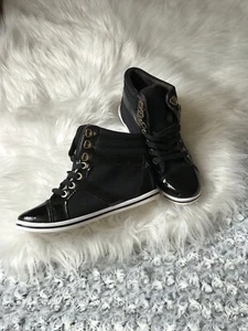 Schwarze flache Damen-Schnürstiefeletten Größe 3 - Bild 1 von 9