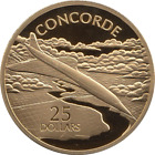 Coin Proof .999 Plated History Of The Powered Flight 2015 Concorde $25 COA 
