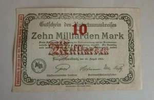 Inflation Gutschein Untertaunuskreis 10 Milliarden Mark 1923 (70996) - Picture 1 of 2